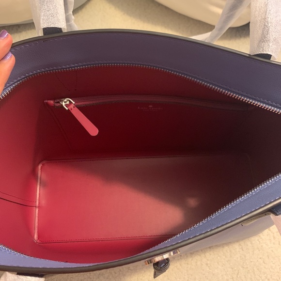 KATE SPADE ADEL LARGE TOTE SHOULDER BAG Bluebrycml - Picture 4 of 9